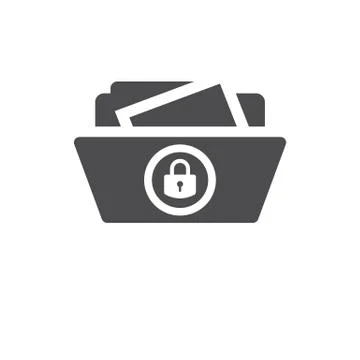 Protected folder vector pictogram illustration isolated on white background Stock Illustration