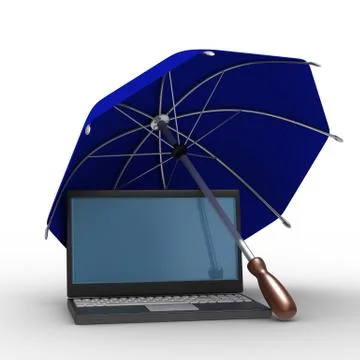 Protected global network Internet. Isolated 3D image Stock Illustration