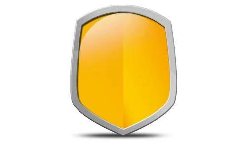 Protected guard shield concept with yellow shield Illustrazione stock