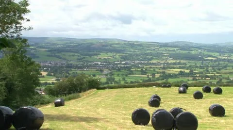 Protected Hay Bails Stock Footage 12659342
