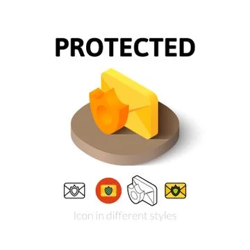 Protected icon in different style Stock Illustration