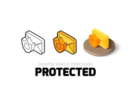 Protected icon in different style Stock Illustration