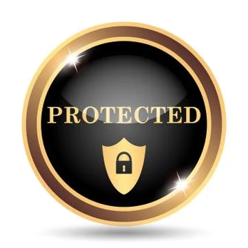 Protected icon. Internet button on white background.. Stock Illustration