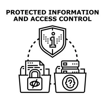 Protected information access control and data security concept Stock Illustration