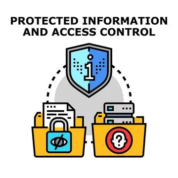 Protected information access control and data security concept Ilustración de archivo