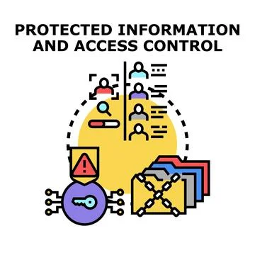 Protected information and access control system 스톡 일러스트