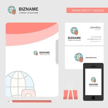 Protected internet  Business Logo, File Cover Visiting Card and Mobile App De Stock Illustration