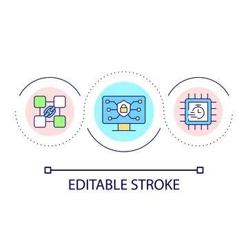 Protected internet networks loop concept icon Stock Illustration