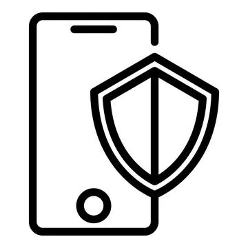 Protected iphone icon, outline style Stock Illustration