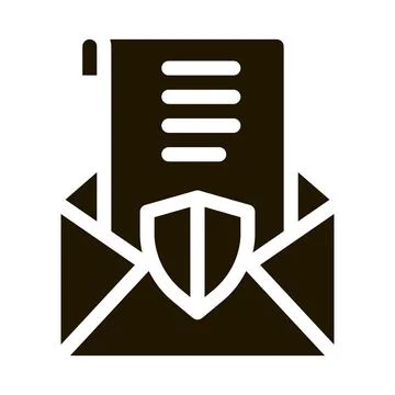 Protected letter icon Vector Glyph Illustration Stock-Illustration