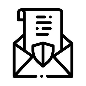 Protected letter icon vector outline illustration Stock-Illustration