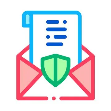Protected letter icon vector outline illustration イラスト素材