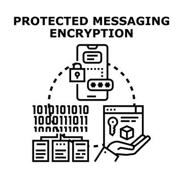 Protected messaging encryption with data security concept Stock Illustration