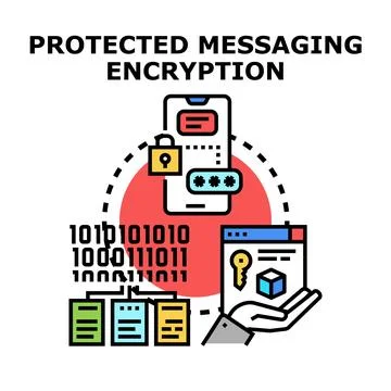 Protected messaging encryption with data security concept Stock Illustration