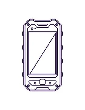 Protected mobile phone device with blank screen Stock Illustration