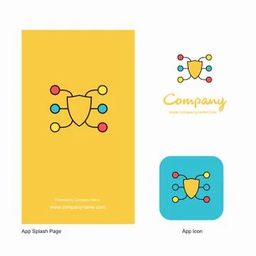 Protected network Company Logo App Icon and Splash Page Design. Creative Busi Stock Illustration