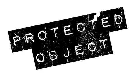Protected Object rubber stamp Stock Illustration