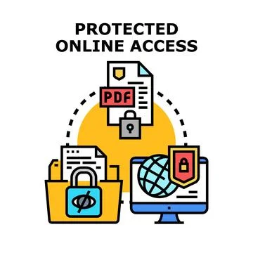 Protected online access concept with secure document management Stock Illustration