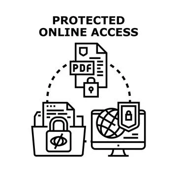 Protected online access concept with secure document management Stock Illustration