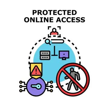 Protected online access internet security concept Illustrazione stock