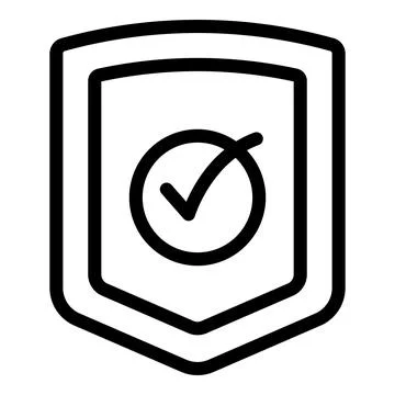 Protected overview icon outline vector. Financial result Illustrazione stock