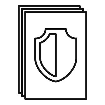 Protected personal information icon, outline style Stock Illustration
