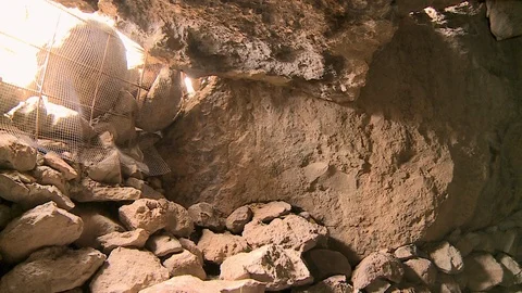 Protected Pre-Incan Cave Tomb, Altiplano, Bolivia Stock Footage 108859524