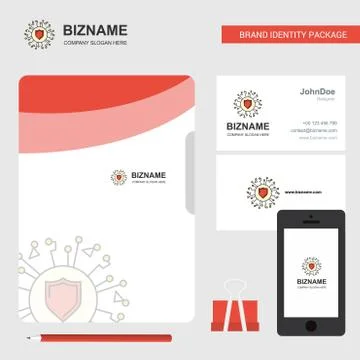 Protected processor Business Logo, File Cover Visiting Card and Mobile App De Stock Illustration