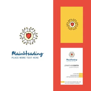 Protected processor Creative Logo and business card. vertical Design Vector Stock Illustration