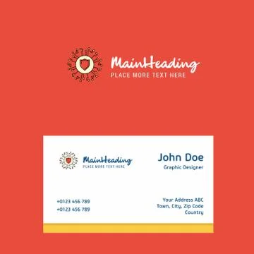 Protected processor logo Design with business card template. Elegant corporat Stock Illustration