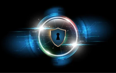 Protected shield cyber security business data protection concept technology a Stockillustratie
