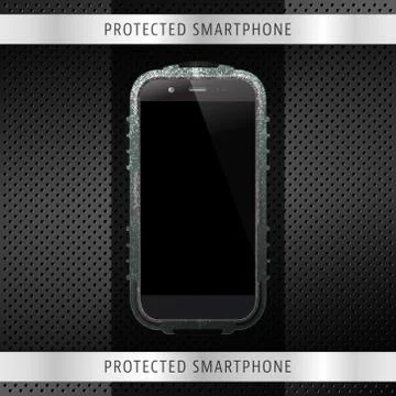 Protected smartphone background Stock Illustration