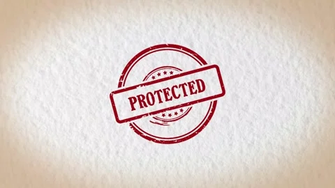 PROTECTED stamp style word Stock Footage 319503862