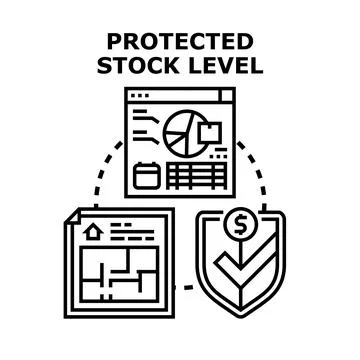 Protected stock level concept with secure inventory management Stock Illustration