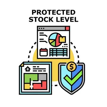 Protected stock level concept with secure inventory management Stock Illustration