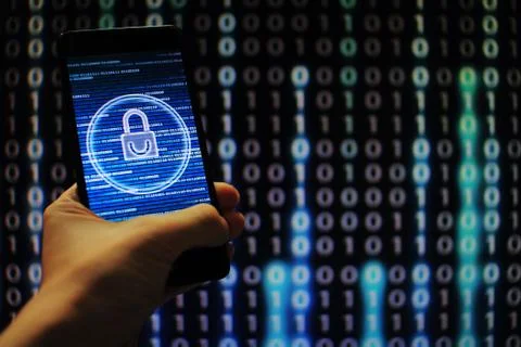 Protected in stream of data flow. padlock icon symbolise security and motion 스톡 일러스트