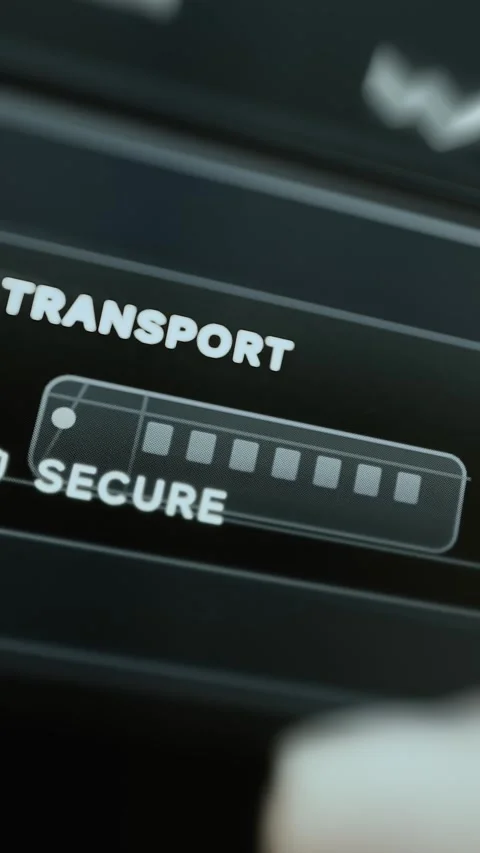 Protected transport sector card displays a train symbol Stock Footage 343365255