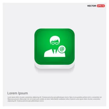 Protected user icon Green Web Button Stock Illustration