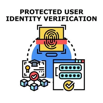 Protected user identity verification data access Stock Illustration
