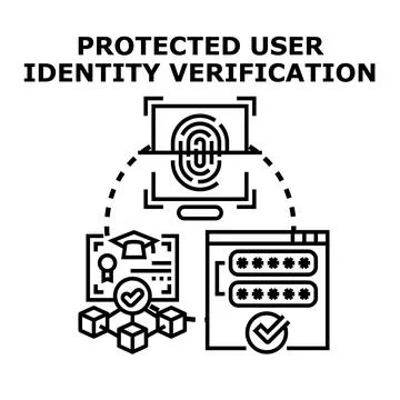 Protected user identity verification data access Stockillustratie