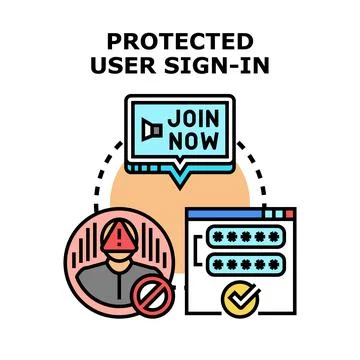 Protected user sign in security and access vector イラスト素材