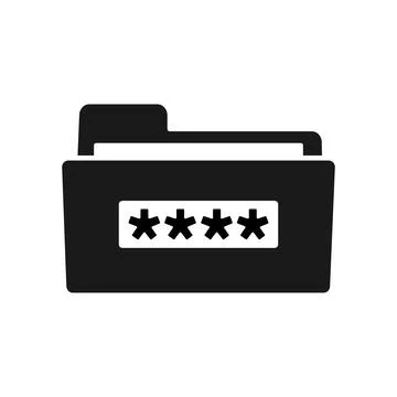 Protected web folder with pin code vector flat design icon Stock Illustration