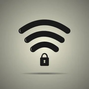 Protected wi-fi icon Stock Illustration