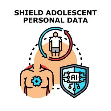 Protecting adolescent personal data in digital environment Illustrazione stock