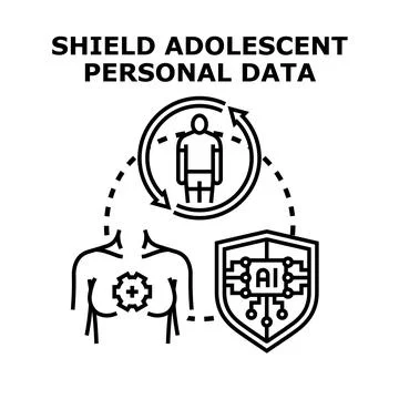 Protecting adolescent personal data in digital environment Illustrazione stock