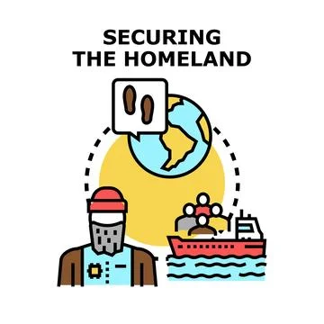 Protecting borders, managing global migration, ensuring security Stock Illustration