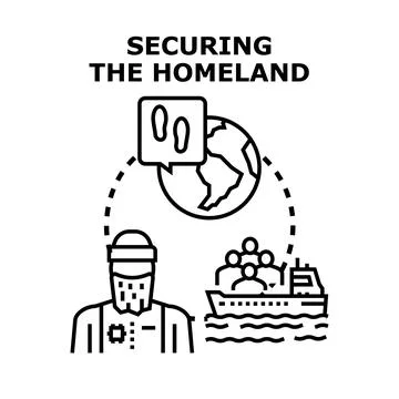 Protecting borders, managing global migration, ensuring security Stock Illustration