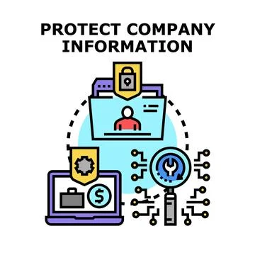 Protecting company information for digital data security Stock Illustration