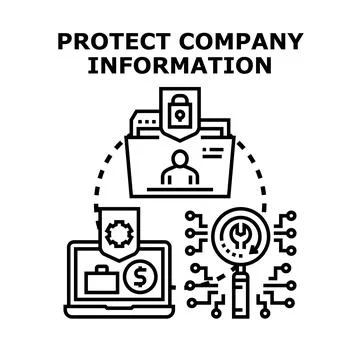 Protecting company information for digital data security イラスト素材