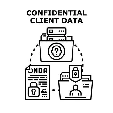 Protecting confidential client data and information security Stockillustratie